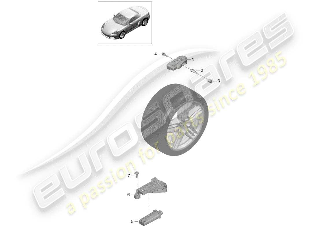 Porsche 718 Boxster (2020) TIRE PRESSURE CONTROL SYSTEM Part Diagram