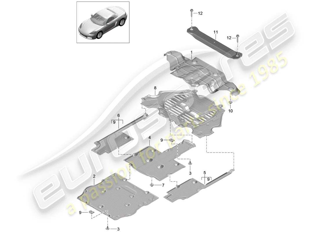 Porsche 718 Boxster (2020) LINING Part Diagram