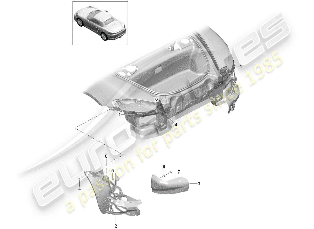 Porsche 718 Boxster (2020) fasteners Part Diagram