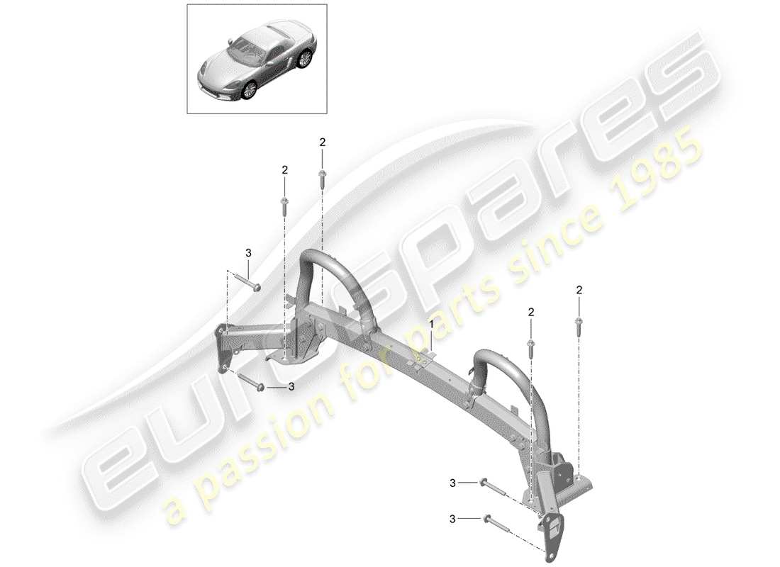 Porsche 718 Boxster (2020) ROLL BAR Part Diagram