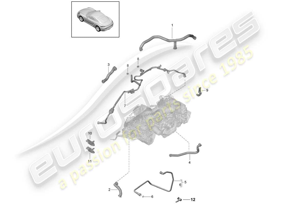 Porsche 718 Cayman (2018) crankcase Part Diagram