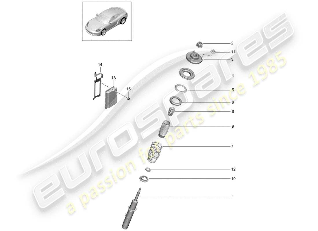 Porsche 718 Cayman (2018) SUSPENSION Part Diagram