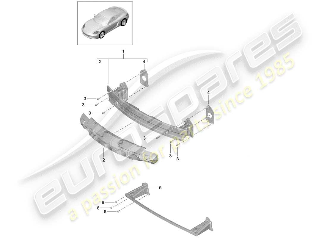 Porsche 718 Cayman (2018) BUMPER BRACKET Part Diagram