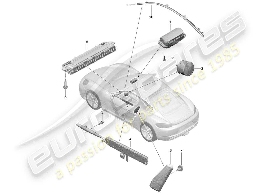 Porsche 718 Cayman (2018) AIRBAG Part Diagram