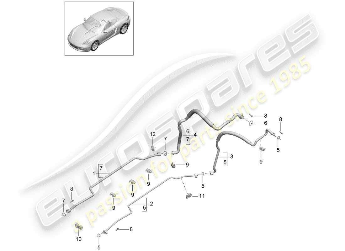 Porsche 718 Cayman (2018) REFRIGERANT CIRCUIT Part Diagram
