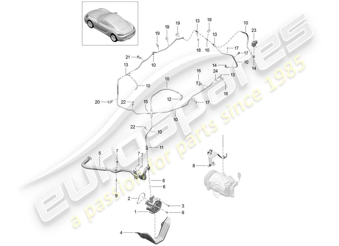 Porsche 718 Cayman (2019) VACUUM SYSTEM Part Diagram