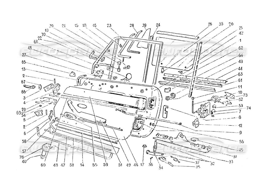 Ferrari 365 GT 2+2 (Coachwork) Doors & Trim Parts Diagram