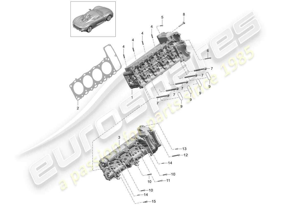 Porsche 918 Spyder (2015) CYLINDER HEAD Parts Diagram