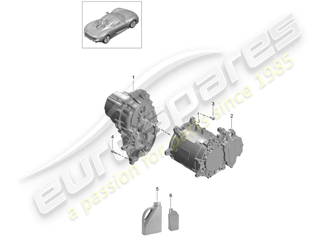 Porsche 918 Spyder (2015) front axle differential Parts Diagram