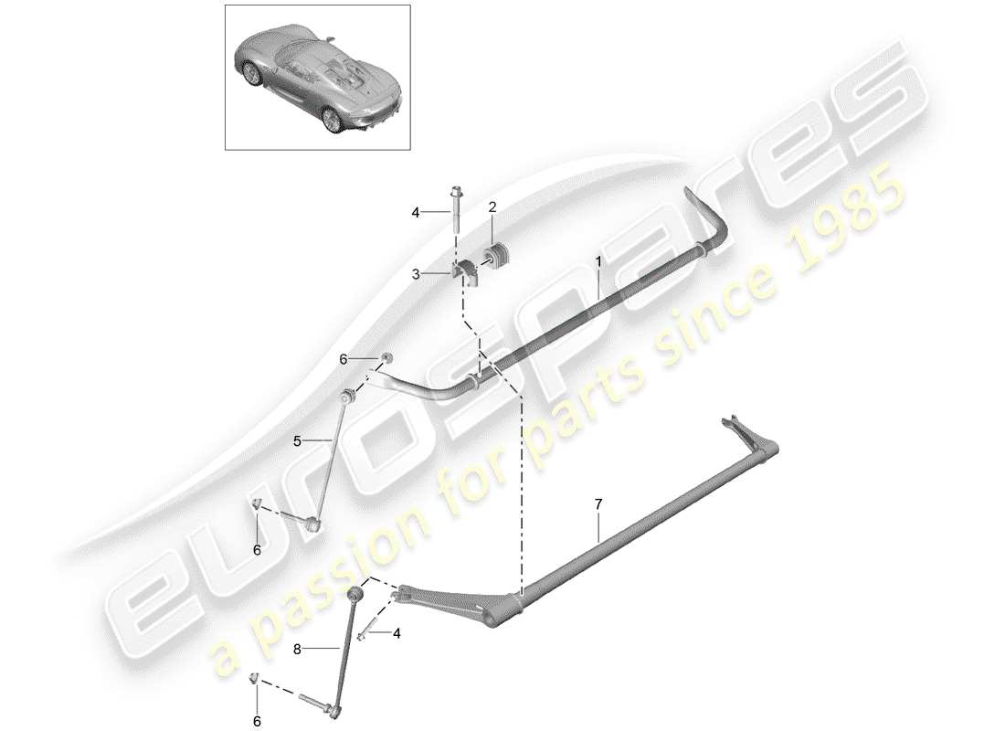 Porsche 918 Spyder (2015) stabilizer Parts Diagram