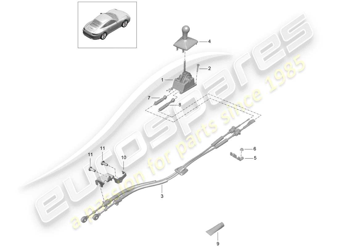 Porsche 991 (2014) transmission control Part Diagram