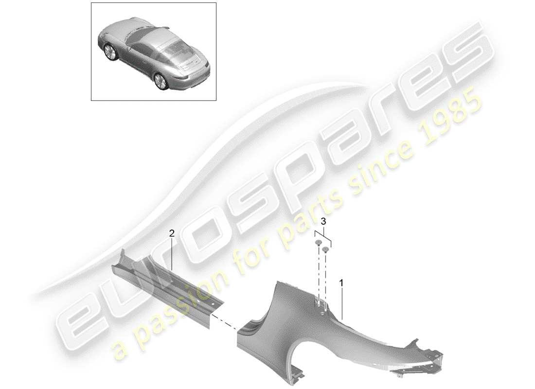 Porsche 991 (2014) SIDE PANEL Part Diagram