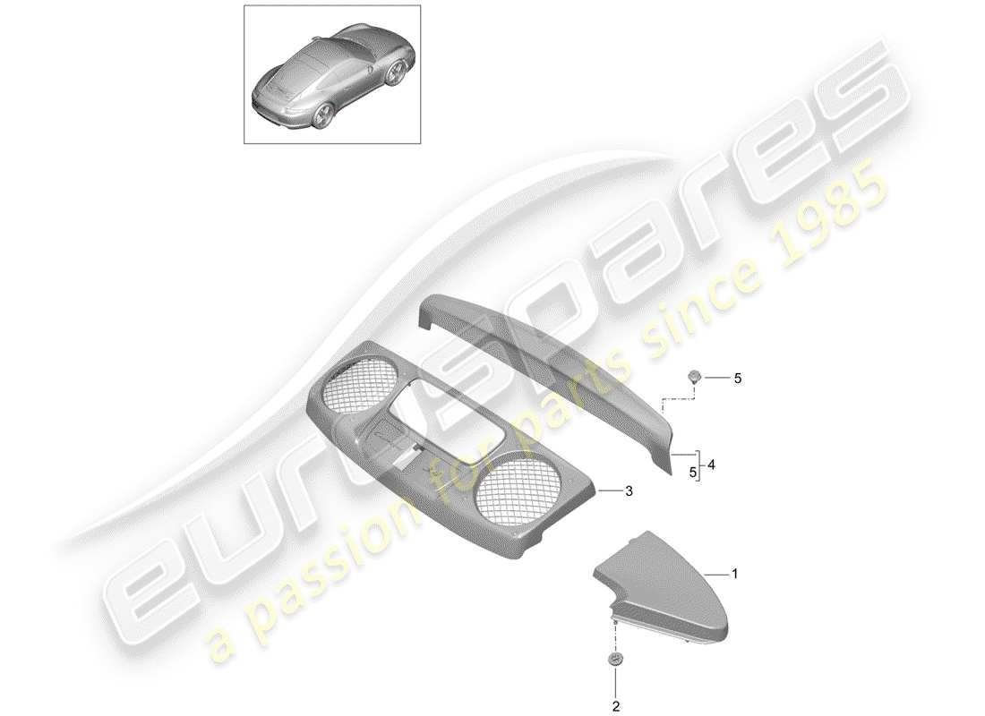 Porsche 991 (2014) LINING Part Diagram