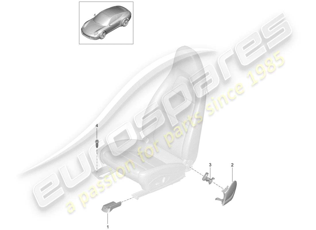 Porsche 991 (2014) SEAT Part Diagram