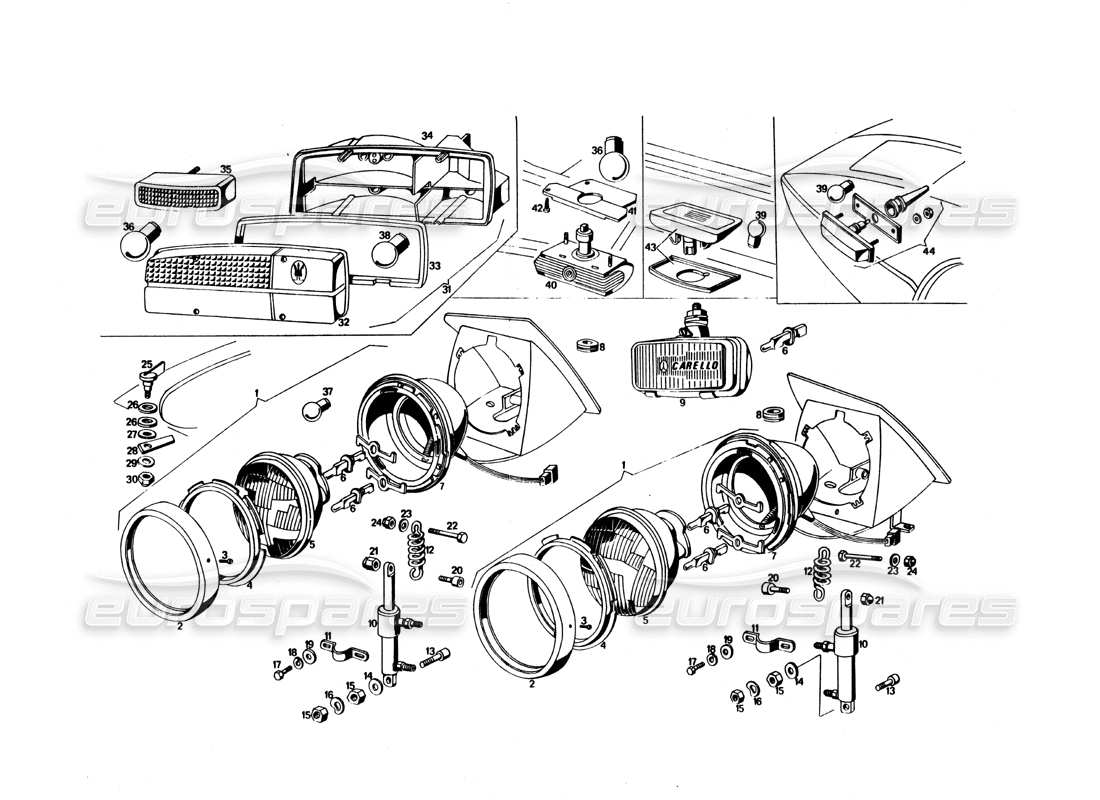 Maserati Bora Lights Parts Diagram