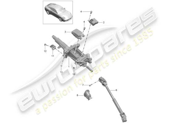 a part diagram from the Porsche 991 Gen. 2 parts catalogue