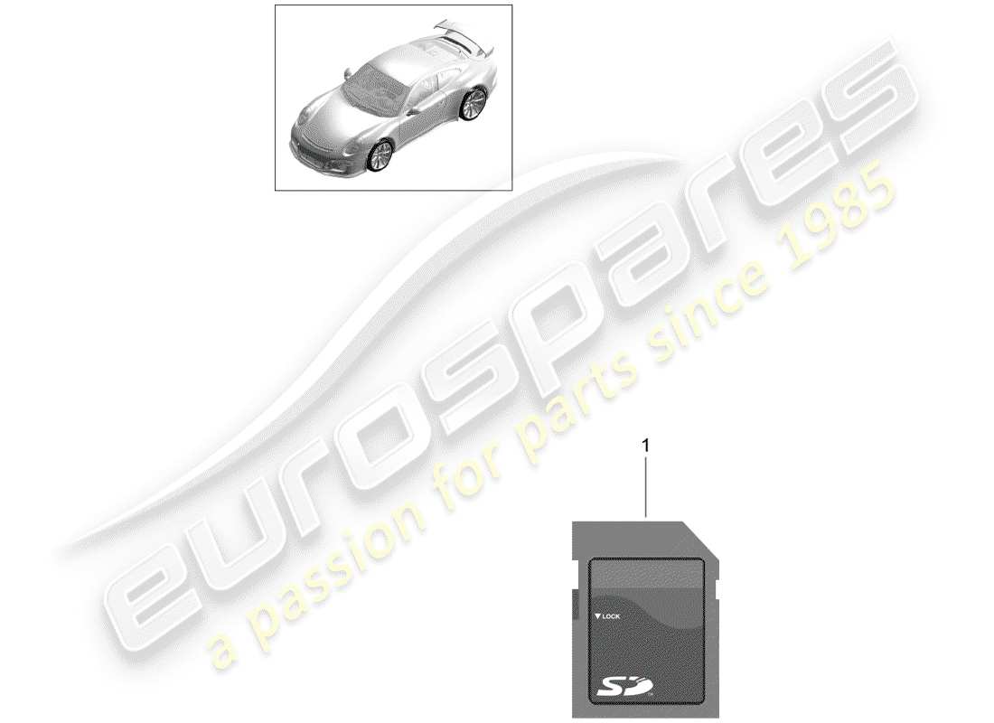 Porsche 991R/GT3/RS (2014) sd card Part Diagram