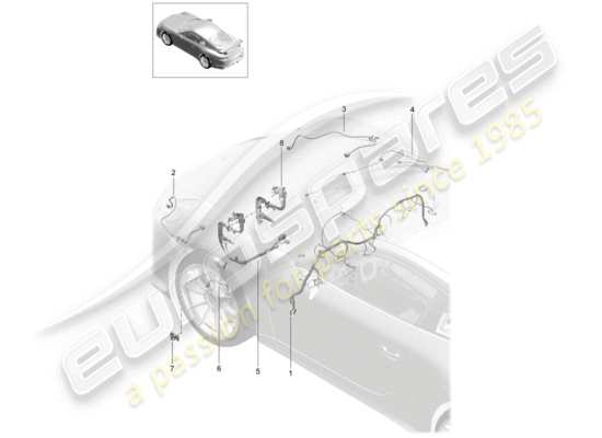 a part diagram from the Porsche 991R/GT3/RS (2020) parts catalogue