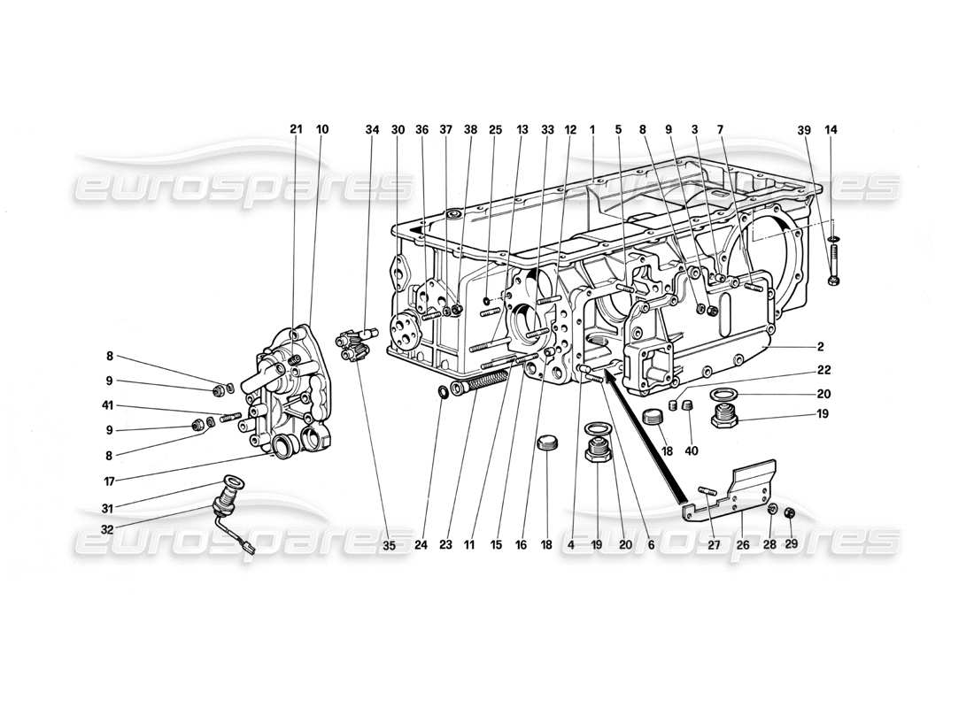 Ferrari Testarossa (1987) Gear Box Parts Diagram