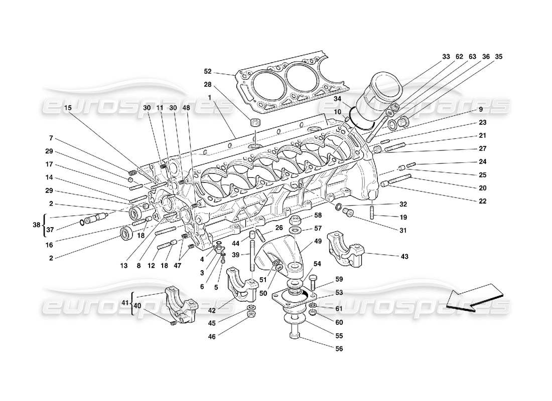 Ferrari 456 GT/GTA crankcase Parts Diagram