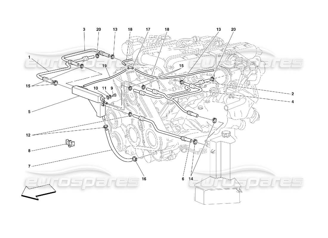 Ferrari 456 GT/GTA Blow - By System Parts Diagram