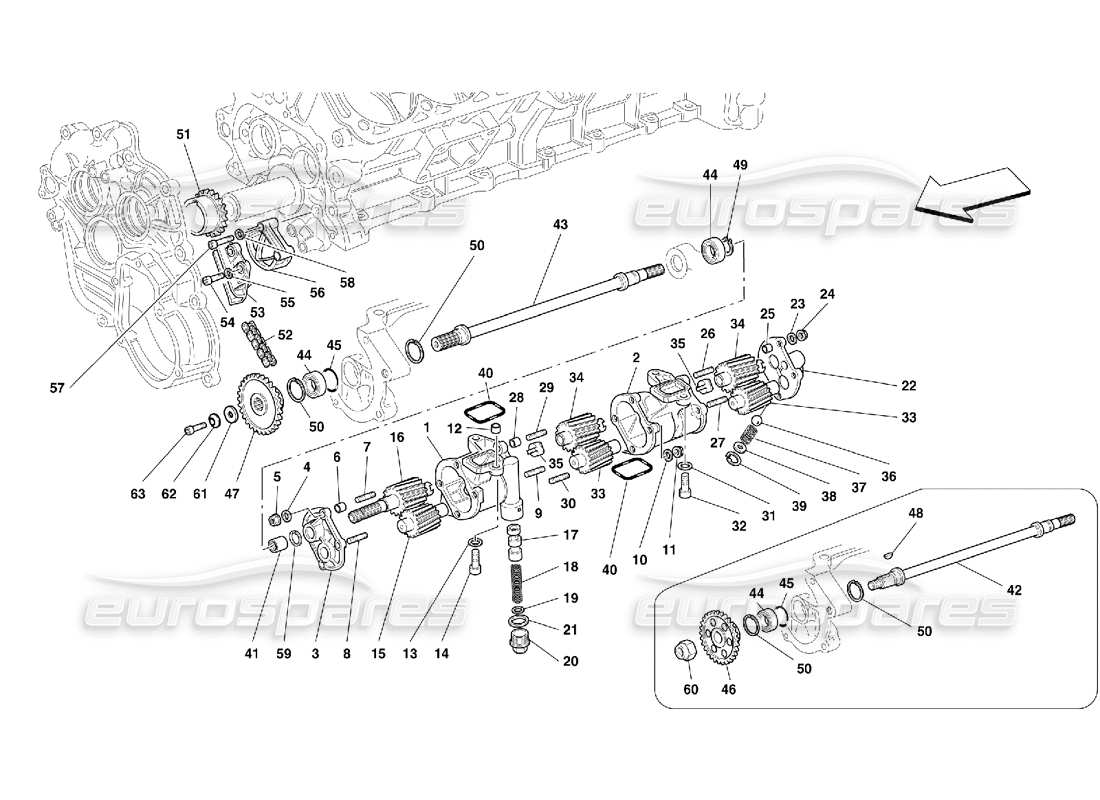 Ferrari 456 GT/GTA Lubrication - Oil Pumps Parts Diagram