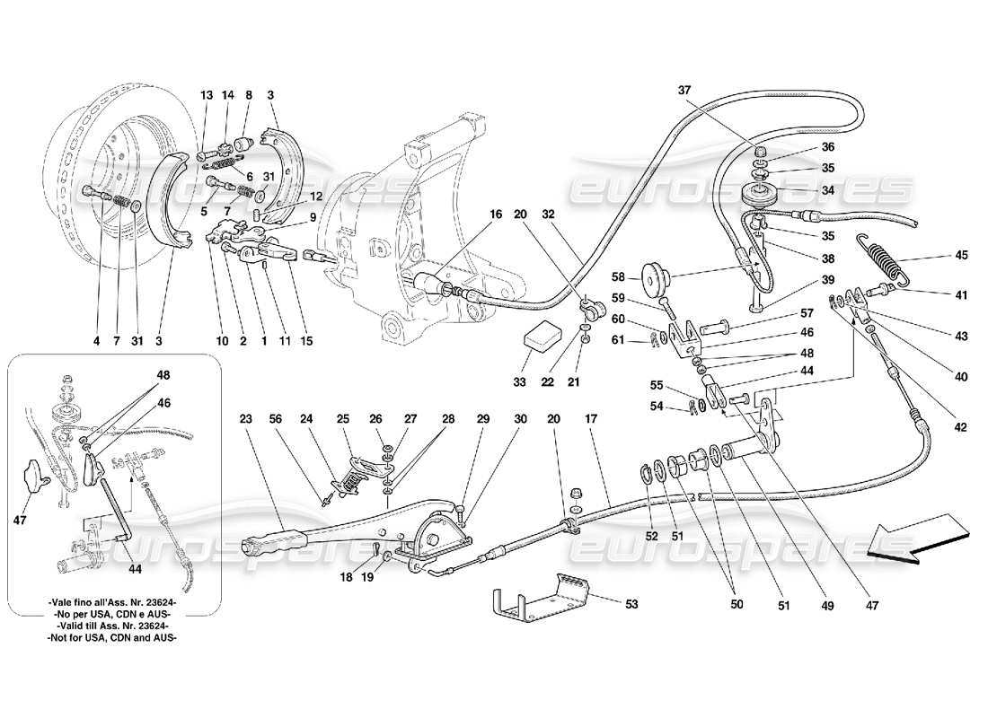Ferrari 456 GT/GTA Hand-Brake Control -Valid for 456 GTA Parts Diagram