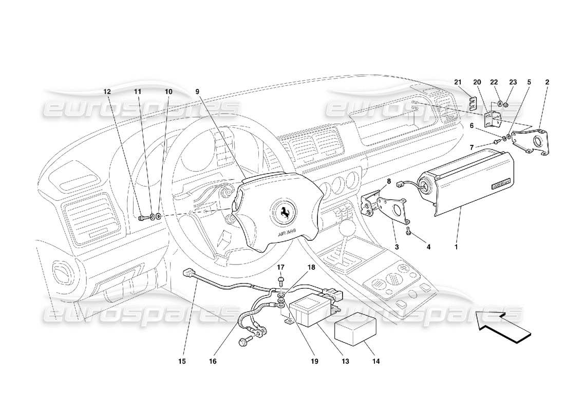 Ferrari 456 GT/GTA Air-Bags Parts Diagram