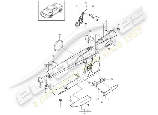 a part diagram from the Porsche Boxster 987 (2009) parts catalogue