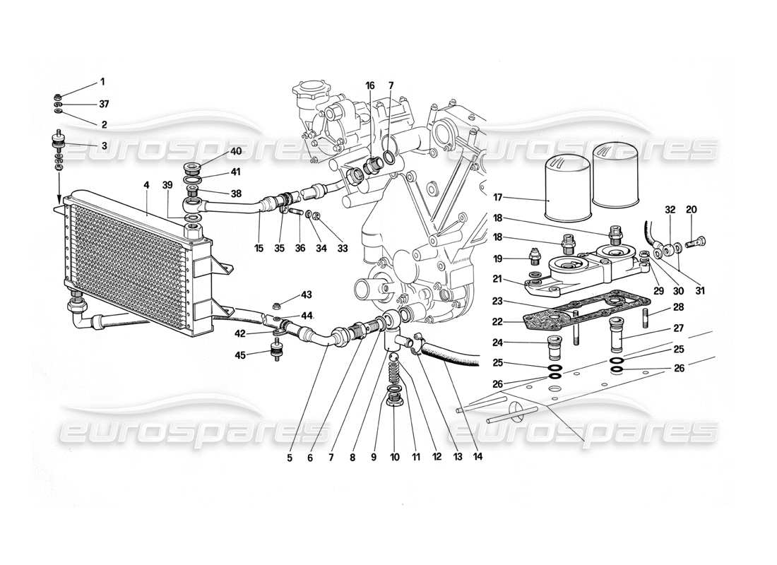 Ferrari 412 (Mechanical) Lubrication Circuit and Filters Parts Diagram
