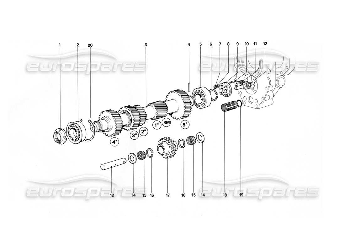 Ferrari 412 (Mechanical) Main Shaft and Oil Pump - 412 M. Parts Diagram