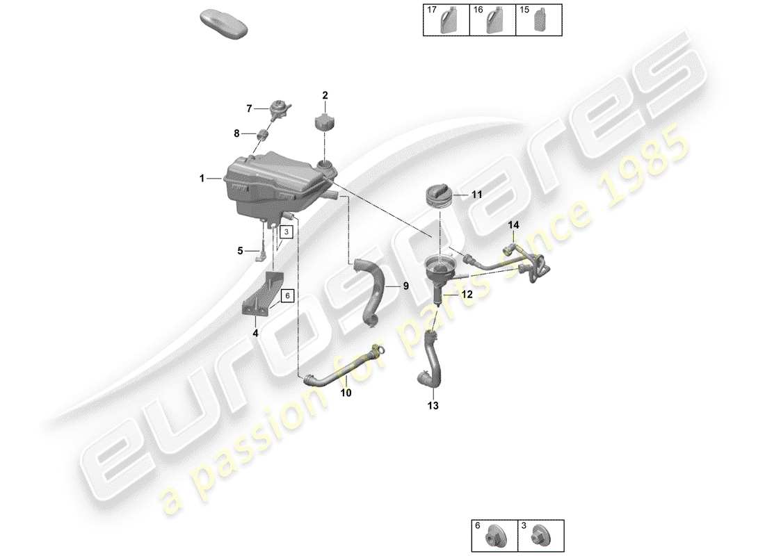 Porsche Boxster Spyder (2019) COOLANT EXPANSION TANK Parts Diagram