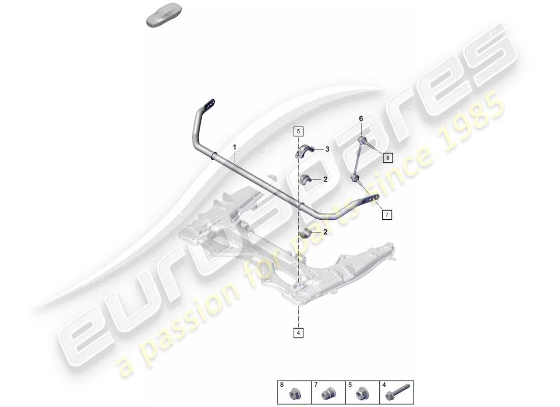 Porsche Boxster Spyder (2019) stabilizer Parts Diagram