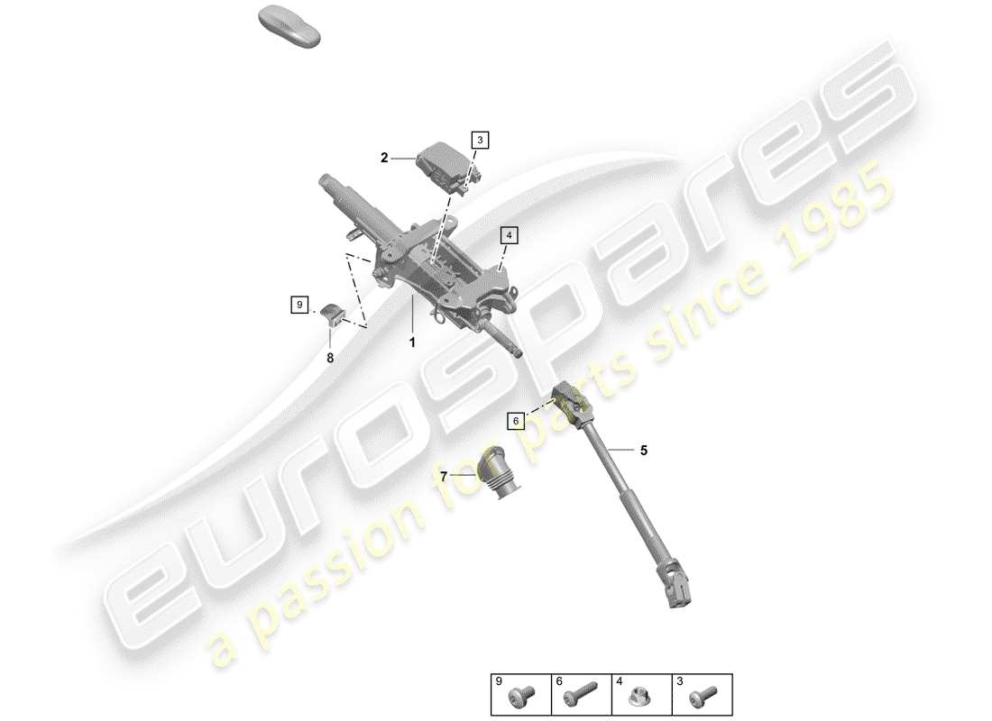 Porsche Boxster Spyder (2019) Steering Column Parts Diagram