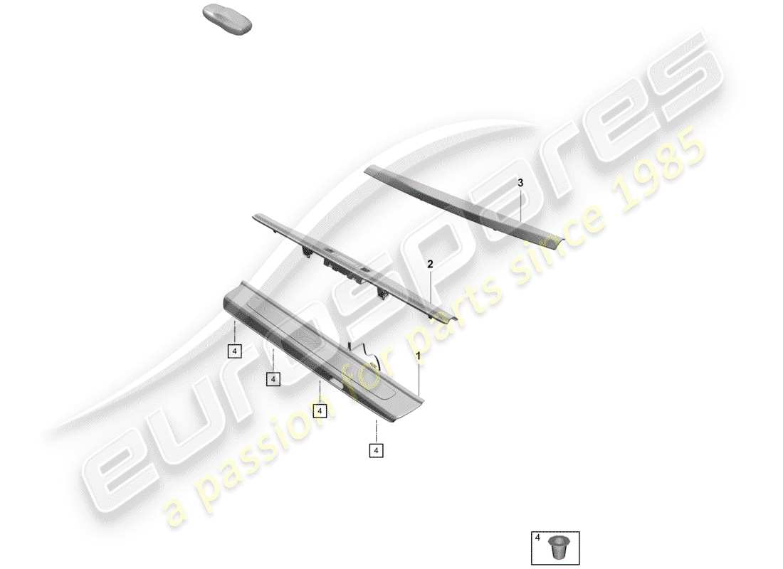 Porsche Boxster Spyder (2019) scuff plate - sill panel Parts Diagram