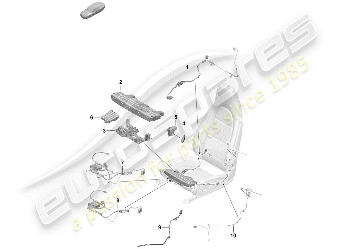 Porsche Boxster Spyder (2019) wiring harnesses Parts Diagram