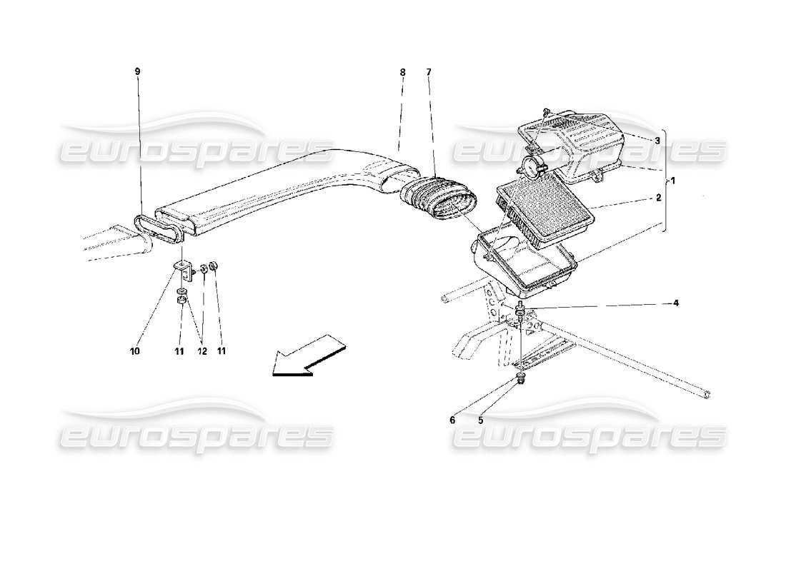 Ferrari 512 TR AIR INTAKE Parts Diagram
