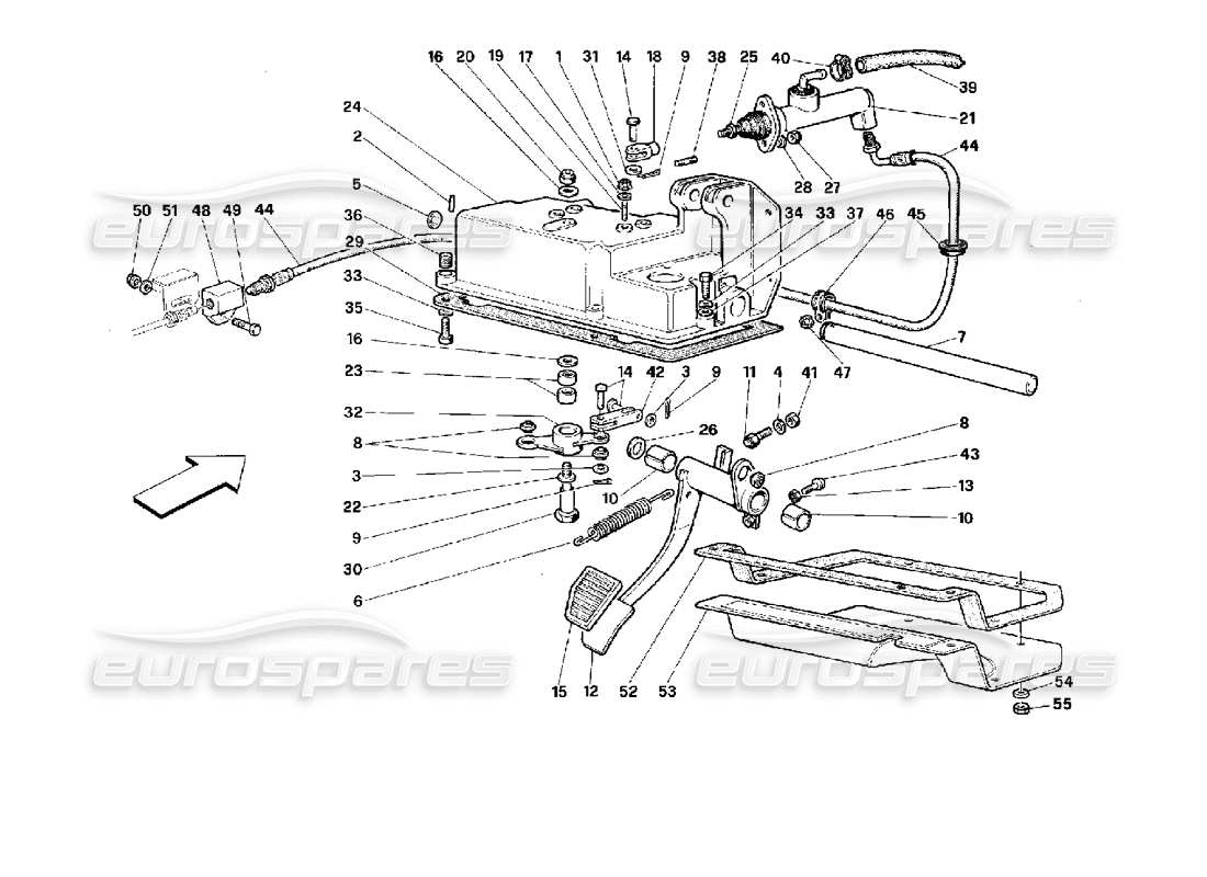Ferrari 512 TR ClutCH Release Control -Valid for GD- Parts Diagram