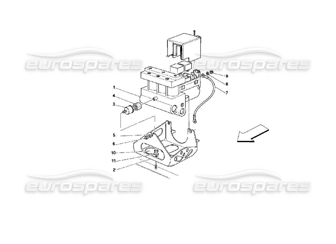 Ferrari 512 TR ABS HYDRAULIC CONTROL UNIT Parts Diagram