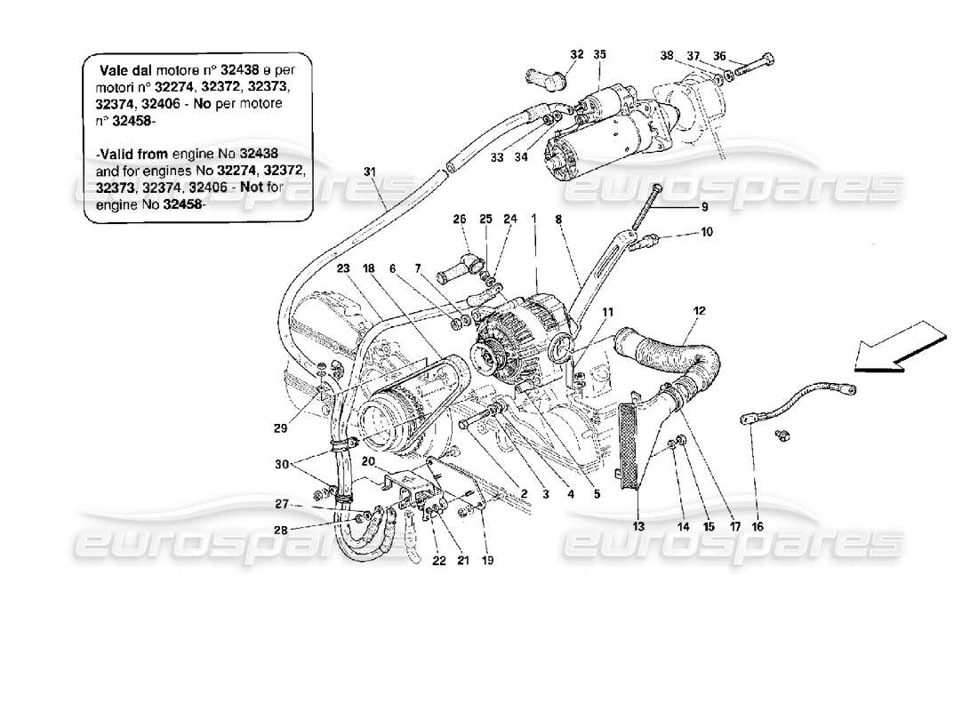 Ferrari 512 TR Current Generator -Valid From Engine No ...- Parts Diagram