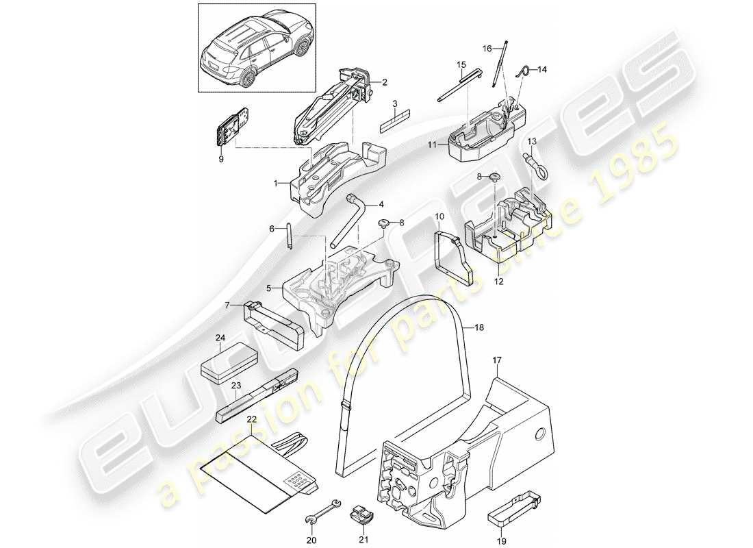 Porsche Cayenne E2 (2015) TOOL Part Diagram
