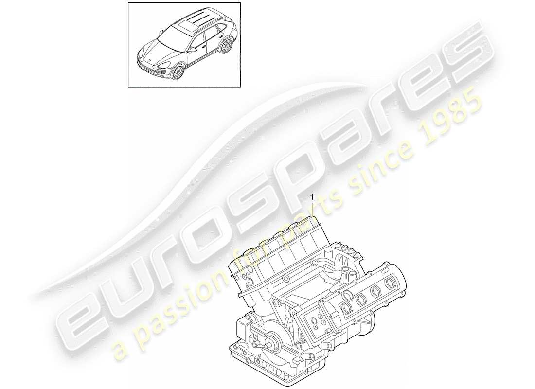 Porsche Cayenne E2 (2015) long block Part Diagram