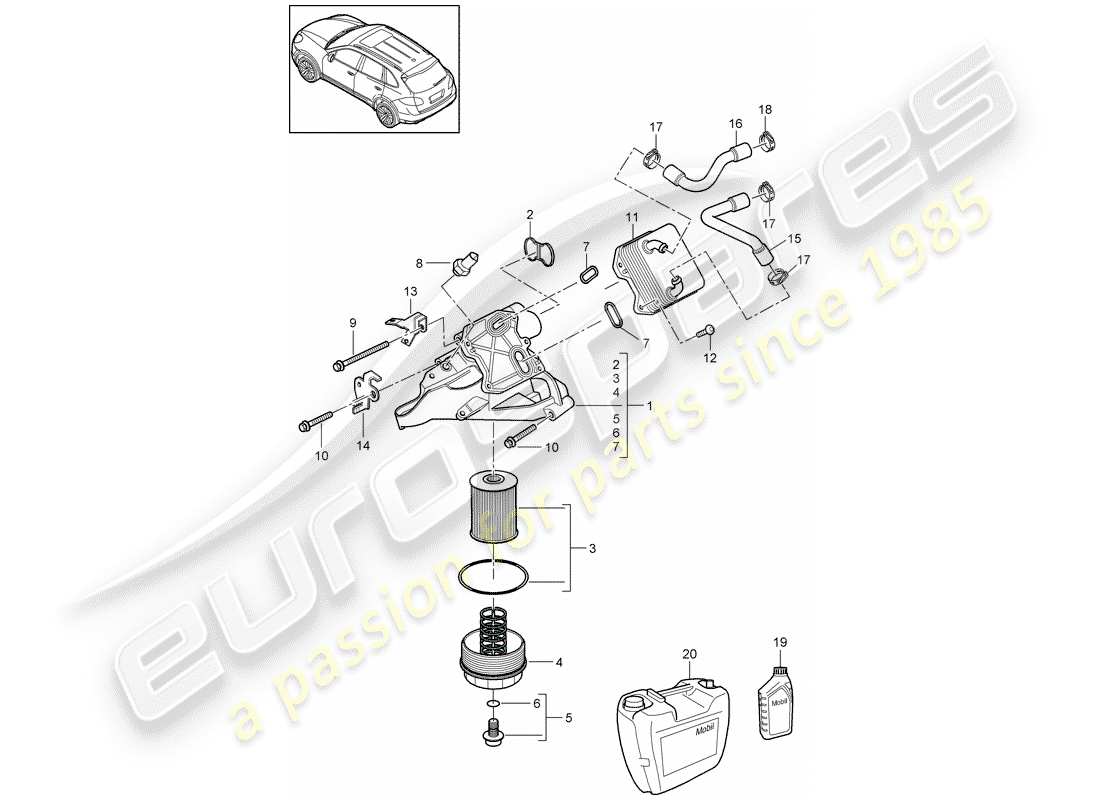 Porsche Cayenne E2 (2015) OIL FILTER Part Diagram