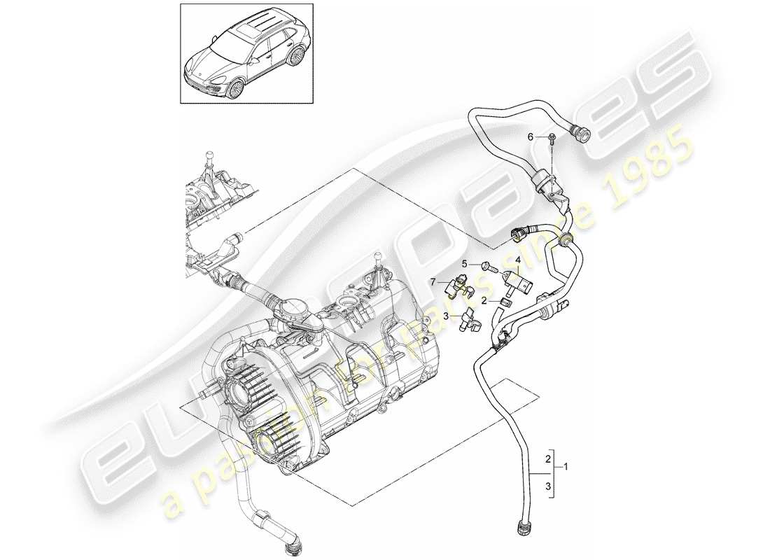 Porsche Cayenne E2 (2015) VENTILATION FOR Part Diagram