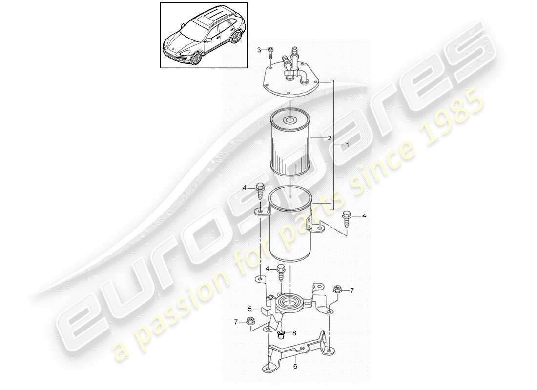 Porsche Cayenne E2 (2015) fuel system Part Diagram