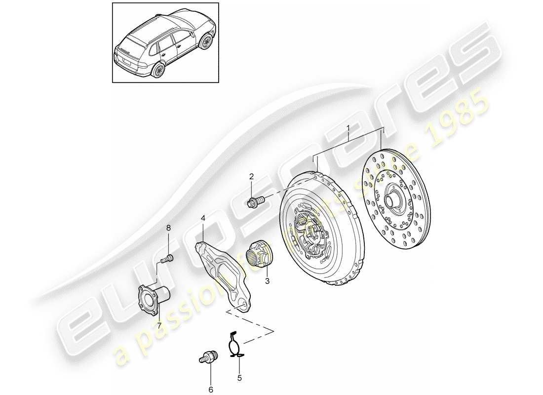 Porsche Cayenne E2 (2015) clutch Part Diagram