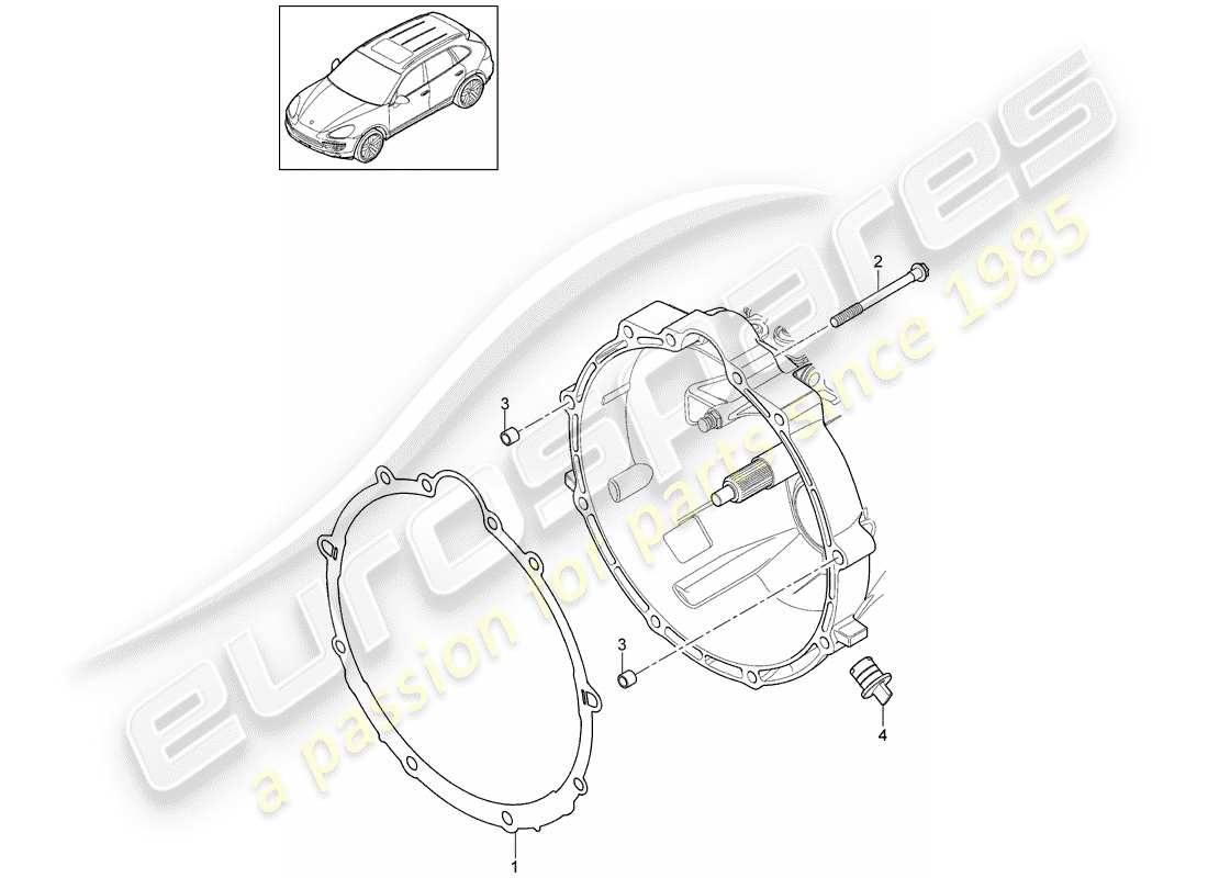 Porsche Cayenne E2 (2015) mounting parts for engine and Part Diagram