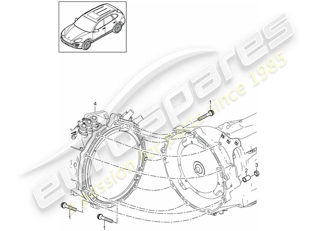 Porsche Cayenne E2 (2015) mounting parts for engine and Part Diagram