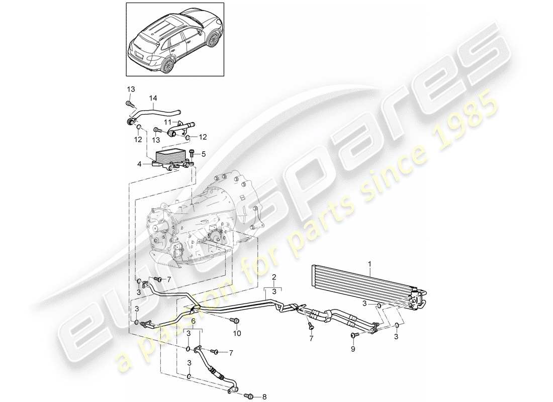 Porsche Cayenne E2 (2015) tiptronic Part Diagram