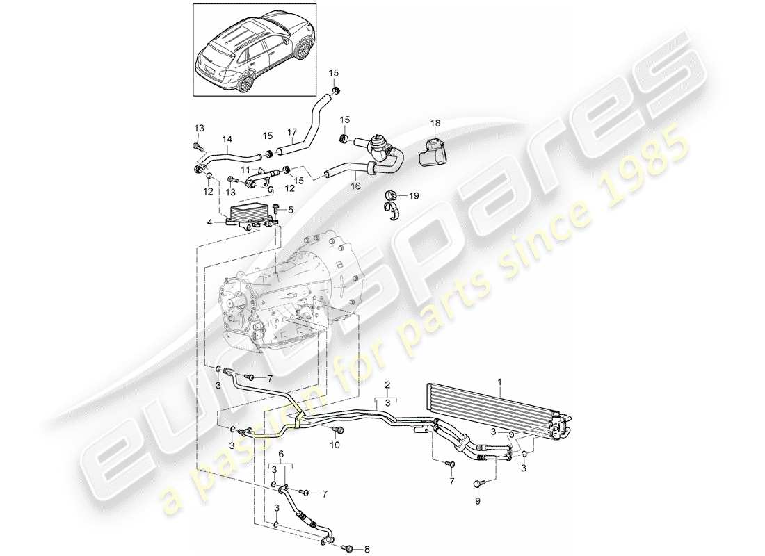 Porsche Cayenne E2 (2015) tiptronic Part Diagram